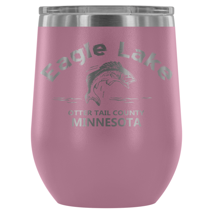 12-Ounce Stemless Wine Tumbler, Eagle Lake Bass OTC, Many Colors