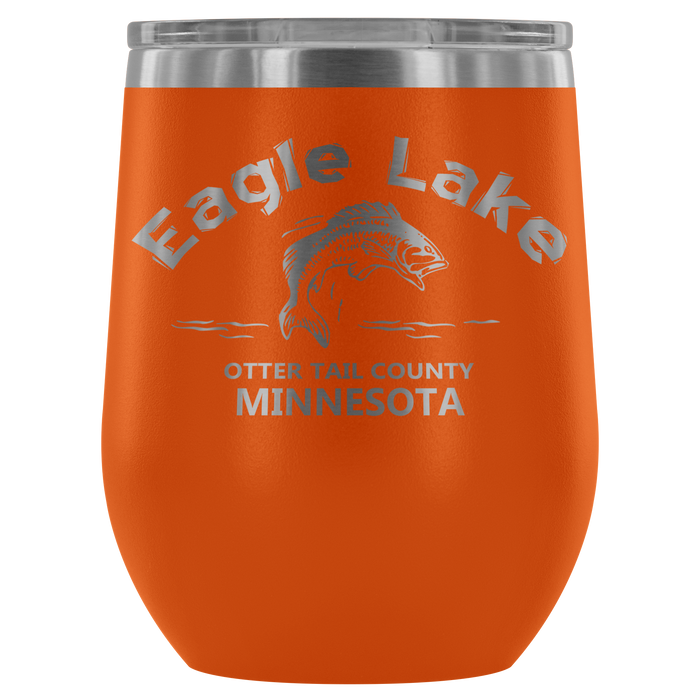 12-Ounce Stemless Wine Tumbler, Eagle Lake Bass OTC, Many Colors