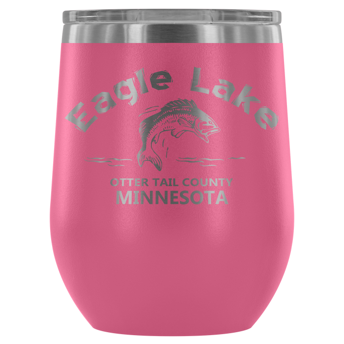 12-Ounce Stemless Wine Tumbler, Eagle Lake Bass OTC, Many Colors