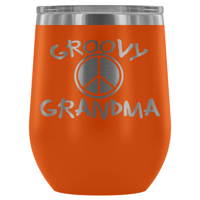 12-Ounce Stemless Wine Tumbler, GRANDMA, Groovy