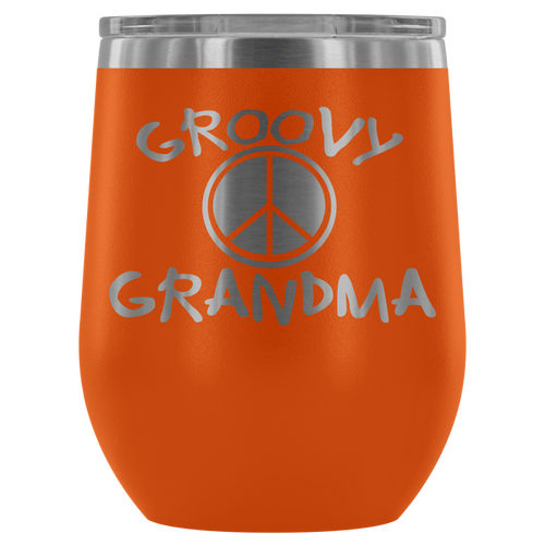 12-Ounce Stemless Wine Tumbler, GRANDMA, Groovy