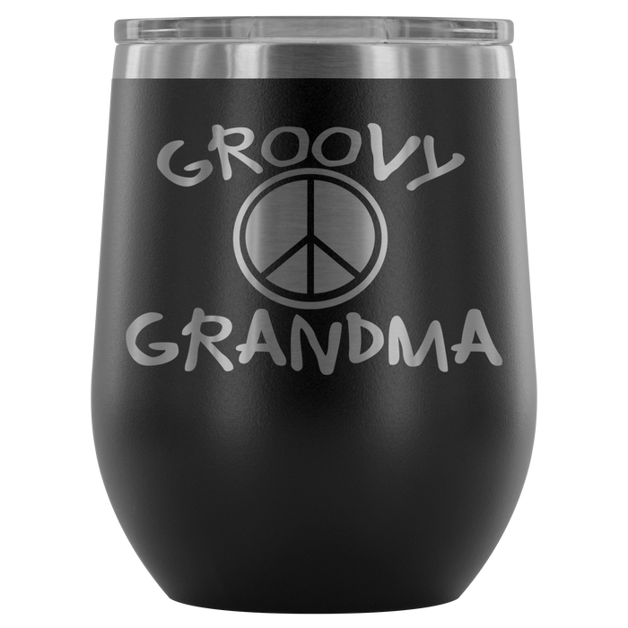 12-Ounce Stemless Wine Tumbler, GRANDMA, Groovy
