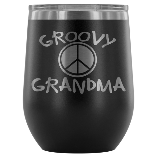 12-Ounce Stemless Wine Tumbler, GRANDMA, Groovy