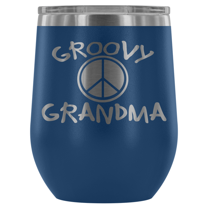 12-Ounce Stemless Wine Tumbler, GRANDMA, Groovy