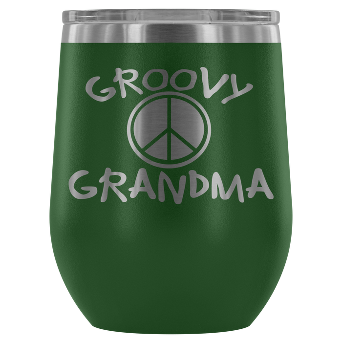 12-Ounce Stemless Wine Tumbler, GRANDMA, Groovy