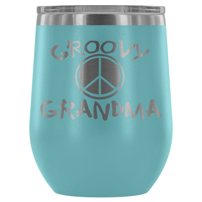 12-Ounce Stemless Wine Tumbler, GRANDMA, Groovy