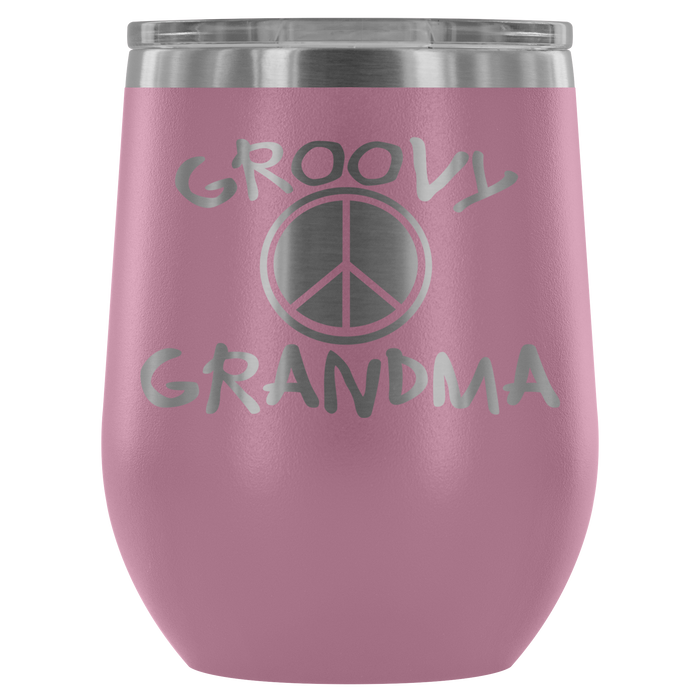 12-Ounce Stemless Wine Tumbler, GRANDMA, Groovy