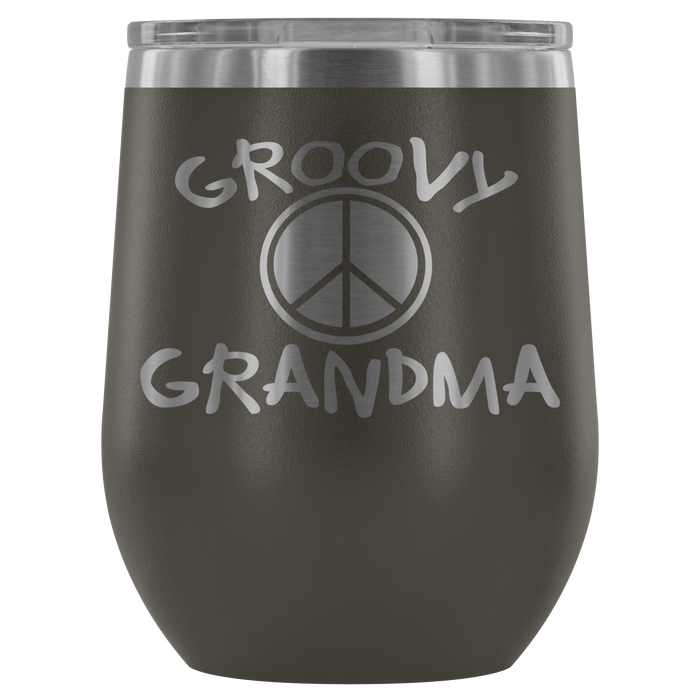 12-Ounce Stemless Wine Tumbler, GRANDMA, Groovy