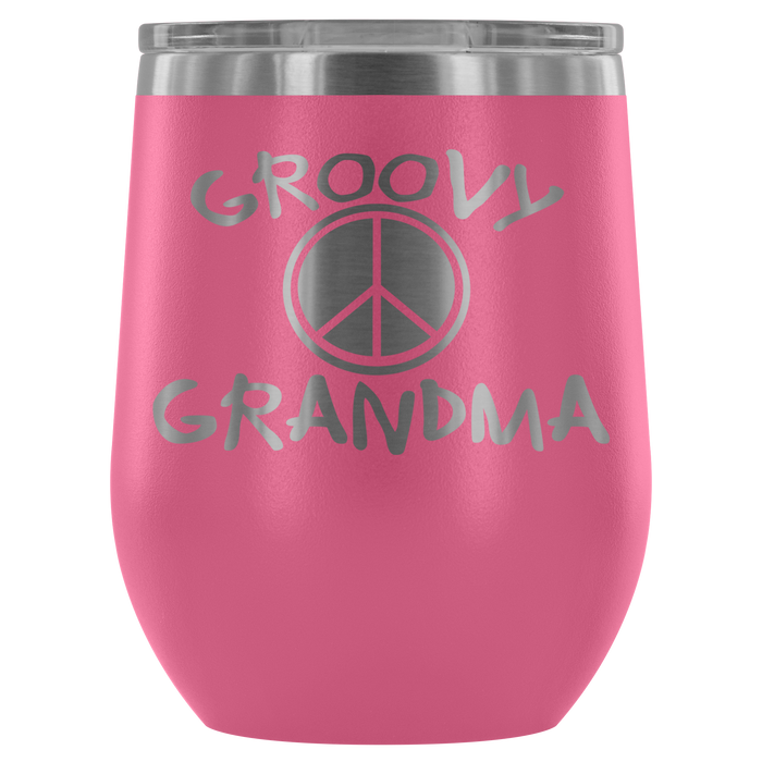 12-Ounce Stemless Wine Tumbler, GRANDMA, Groovy