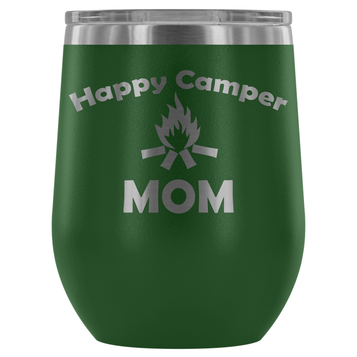 12-Ounce Stemless Wine Tumbler, MOM, Happy Camper