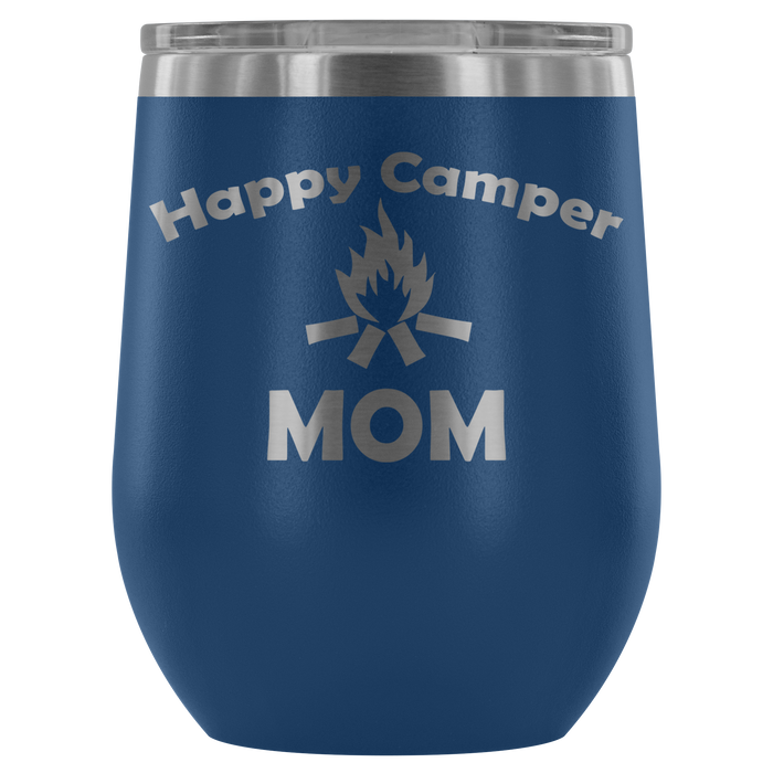 12-Ounce Stemless Wine Tumbler, MOM, Happy Camper