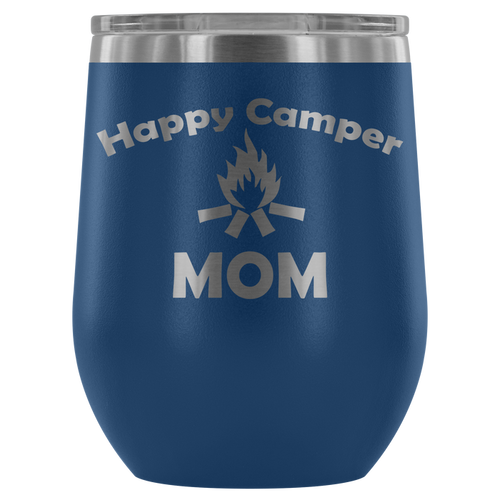 12-Ounce Stemless Wine Tumbler, MOM, Happy Camper