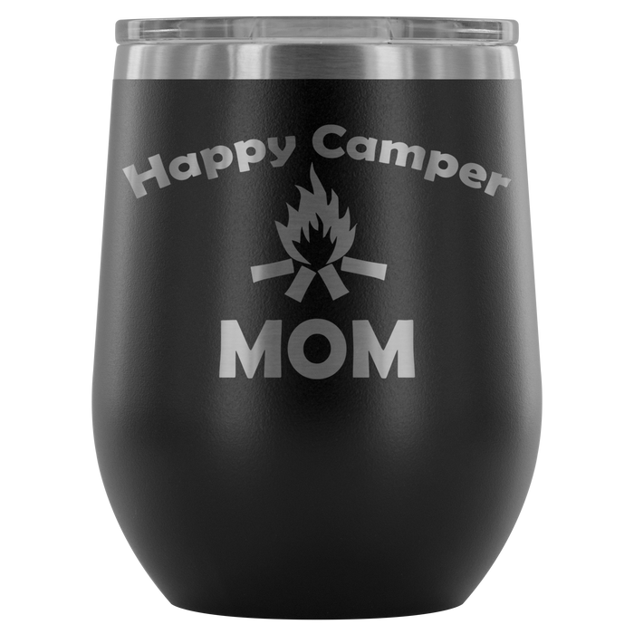 12-Ounce Stemless Wine Tumbler, MOM, Happy Camper