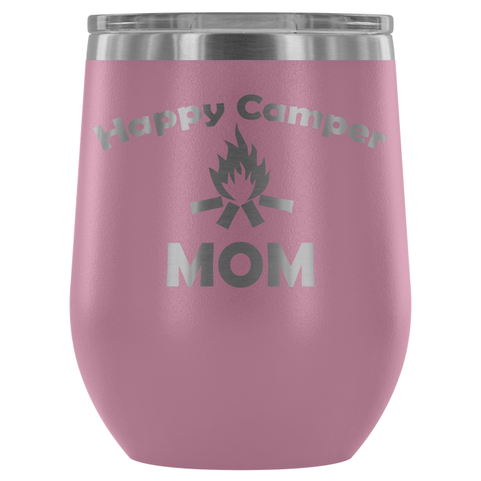 12-Ounce Stemless Wine Tumbler, MOM, Happy Camper