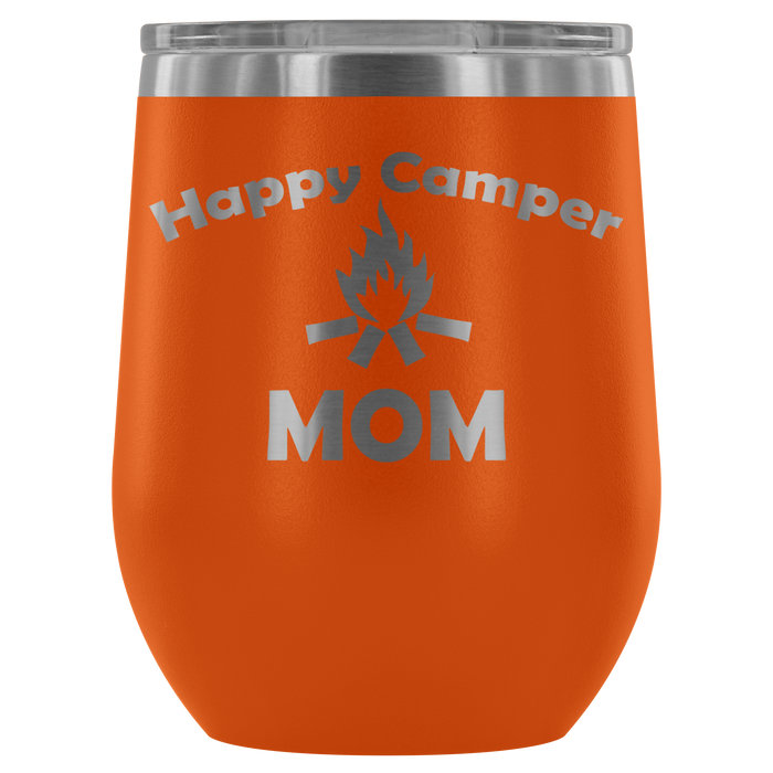 12-Ounce Stemless Wine Tumbler, MOM, Happy Camper