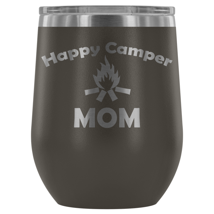 12-Ounce Stemless Wine Tumbler, MOM, Happy Camper
