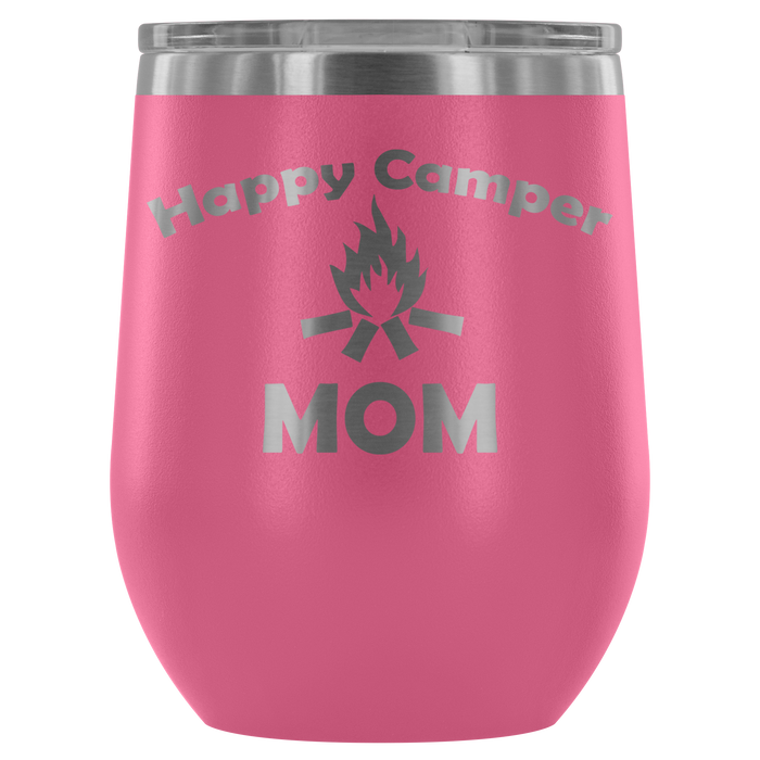 12-Ounce Stemless Wine Tumbler, MOM, Happy Camper