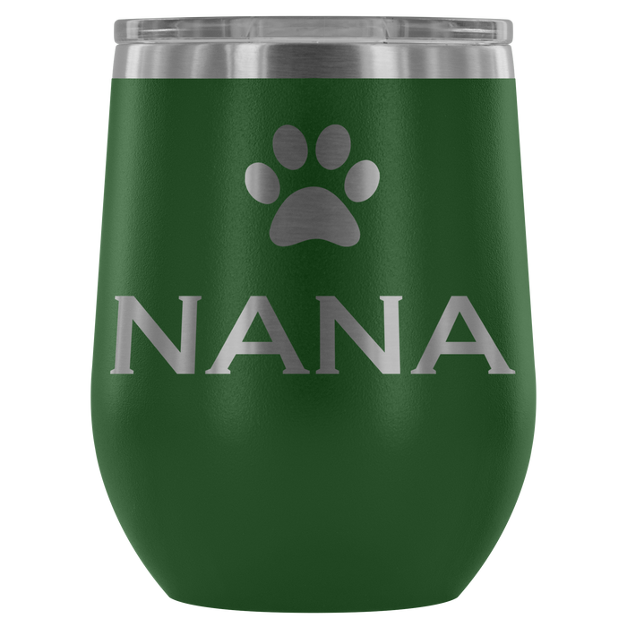 12-Ounce Stemless Wine Tumbler, NANA, Pawprint