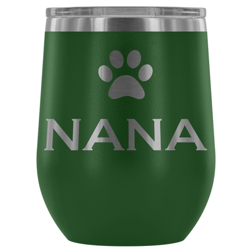12-Ounce Stemless Wine Tumbler, NANA, Pawprint