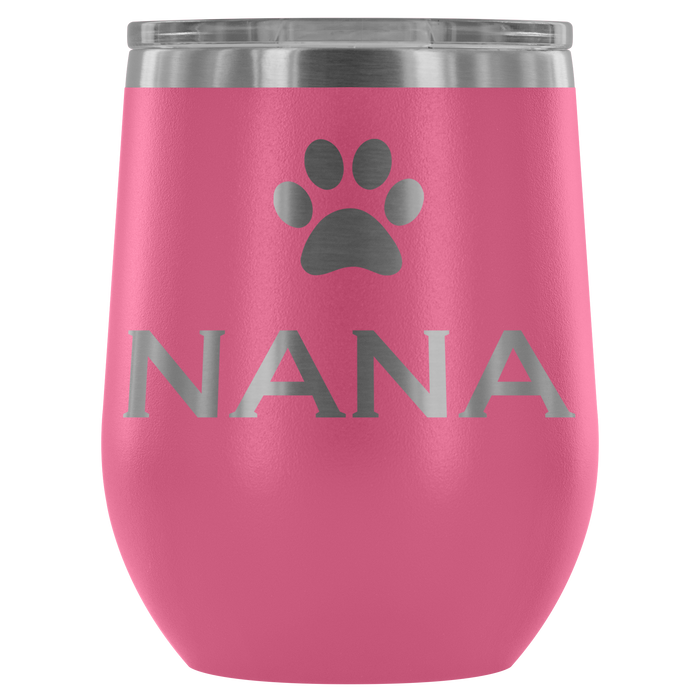 12-Ounce Stemless Wine Tumbler, NANA, Pawprint
