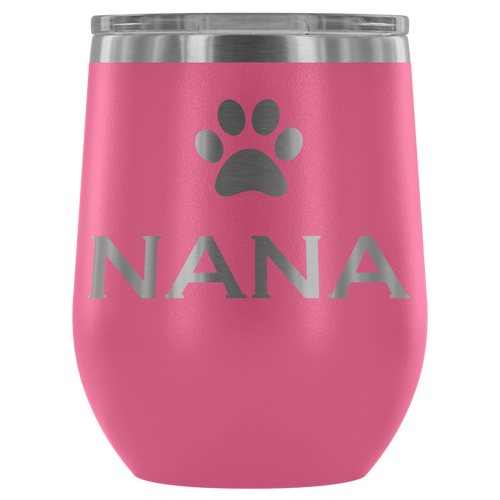 12-Ounce Stemless Wine Tumbler, NANA, Pawprint