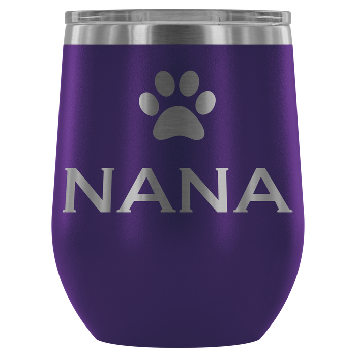 12-Ounce Stemless Wine Tumbler, NANA, Pawprint