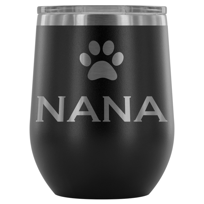 12-Ounce Stemless Wine Tumbler, NANA, Pawprint