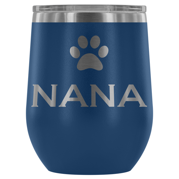 12-Ounce Stemless Wine Tumbler, NANA, Pawprint