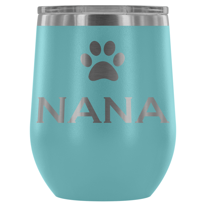 12-Ounce Stemless Wine Tumbler, NANA, Pawprint