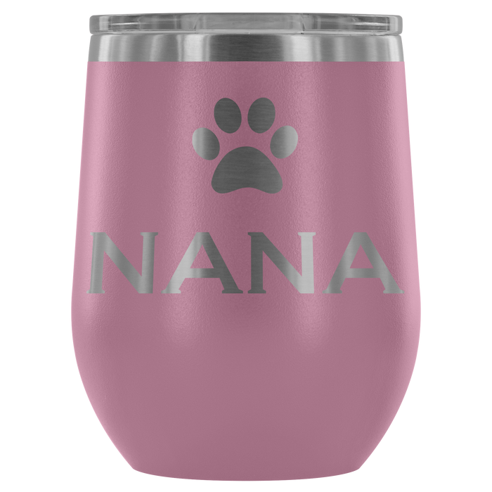 12-Ounce Stemless Wine Tumbler, NANA, Pawprint