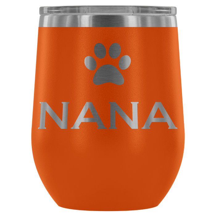 12-Ounce Stemless Wine Tumbler, NANA, Pawprint