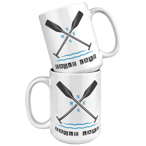 15 oz Mug Eagle Lake Paddles Black/Teal
