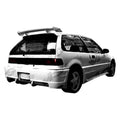 1988-1991 Honda Civic Hatchback QUEST Style FRP Primer Side Skirts-1