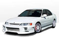 1994-1997 Honda Accord 4 doors POLYURETHANE Black Side Skirts-1