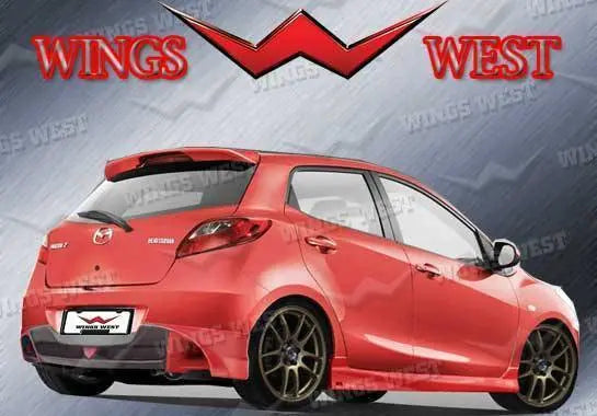 2009-2009 Mazda 2 4 doors POLYURETHANE Black Side Skirts-1