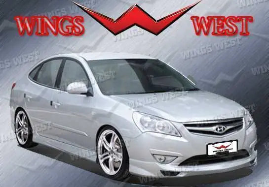 2009-2010 Hyundai Elantra POLYURETHANE Black Side Skirts-1