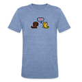 8-Bit Dog & Cat Tri-Blend T-Shirt - heather blue