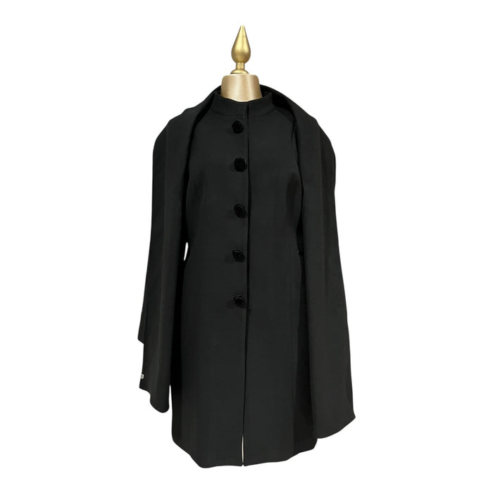 Abrigo Recto Cuello Mao Negro Para Dama MUSSI