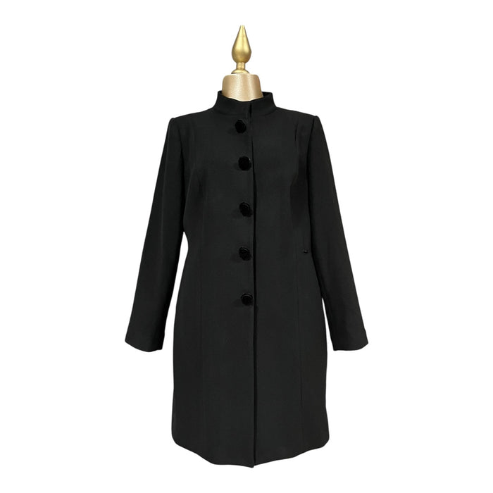 Abrigo Recto Cuello Mao Negro Para Dama MUSSI
