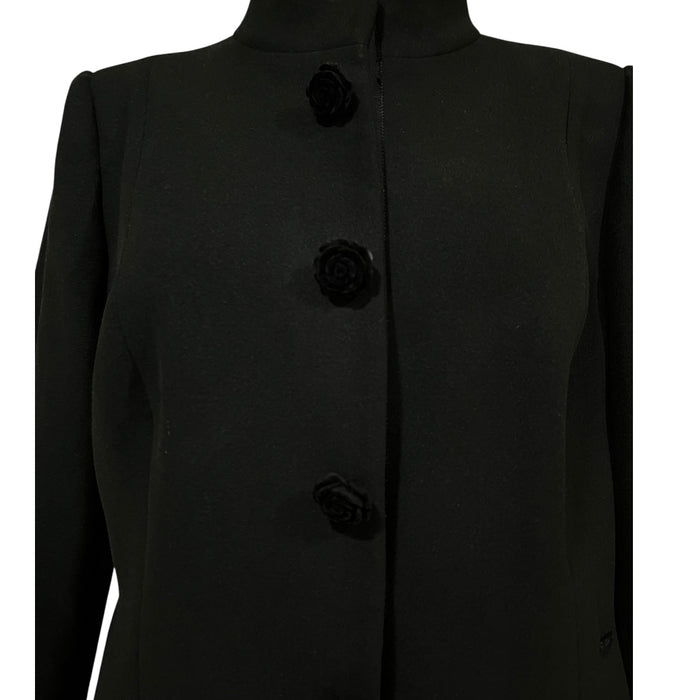 Abrigo Recto Cuello Mao Negro Para Dama MUSSI