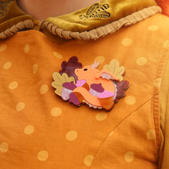 Acorn Dragon Acrylic Brooch
