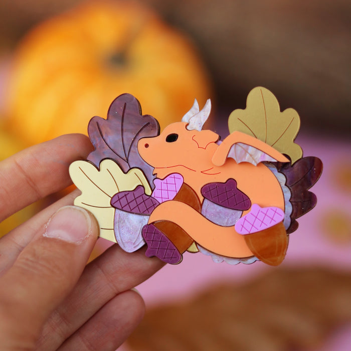 Acorn Dragon Acrylic Brooch