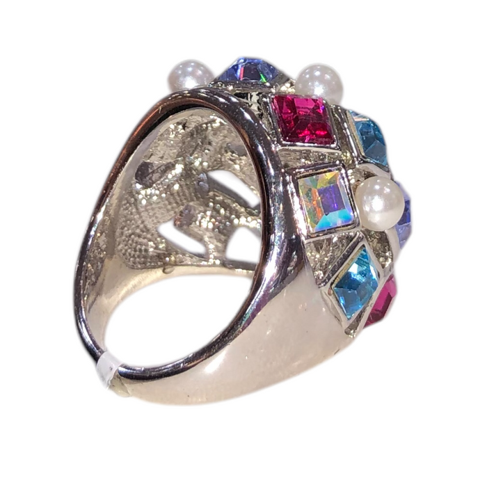 Anillo Grande Piedras Multicolor