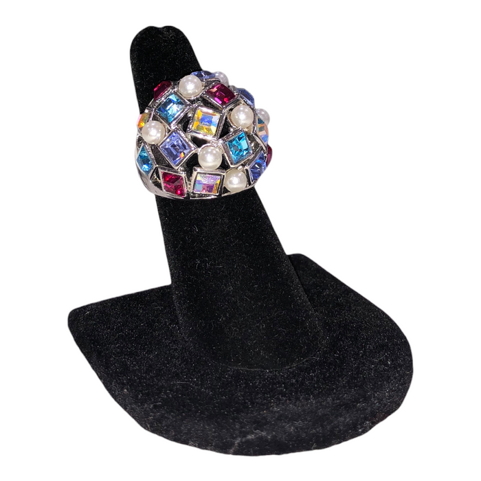 Anillo Grande Piedras Multicolor