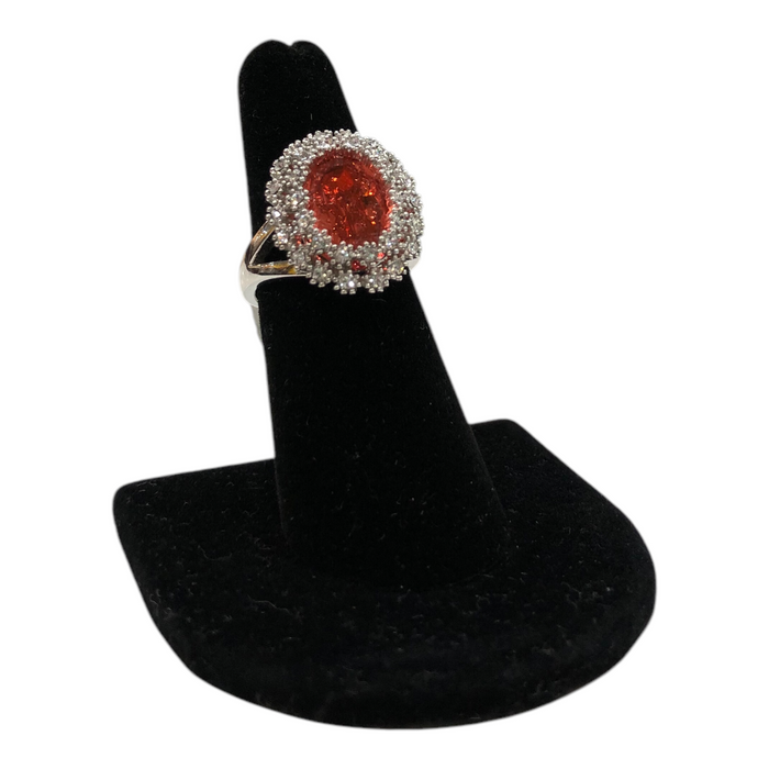 Anillo Piedra Ovalada Roja