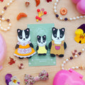 Badger Family Brooch Set