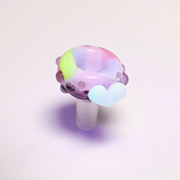 Bambi Glass Purple Lollipop, Blue V And Cotton Candy 14mm Slide