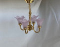 Battery Operated LED 4 Arm Brass Chandelier - Purple Tulip C6PR