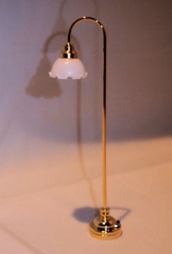 Battery Operated LED Curved Tulip Floor Lamp - Gold F6