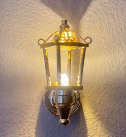 Battery Operated LED Hudson Yards Coach Lamp - Brass W2